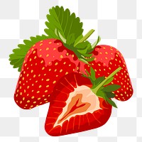 Strawberry png sticker, fruit illustration on transparent background