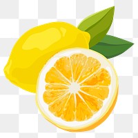 Lemon png sticker, fruit illustration on transparent background