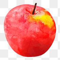 Red apple png clipart, fruit drawing on transparent background