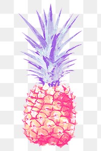 Pineapple png sticker, watercolor fruit on transparent background