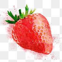 Strawberry png sticker, watercolor fruit