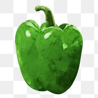 Bell pepper png clipart, vegetable drawing on transparent background