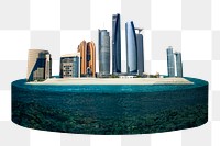 3D Dubai cityscape png, architecture in metaverse remixed media media, transparent background