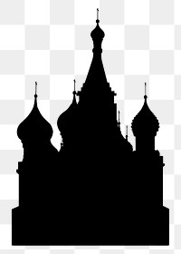 Saint Basil's Cathedral png silhouette, Russian architecture, transparent background