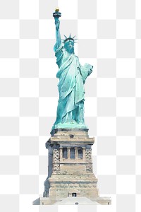 Statue of Liberty png watercolor sticker, New York's famous attraction, transparent background