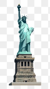 Statue of Liberty png aesthetic sticker, vectorize New York's famous attraction, transparent background