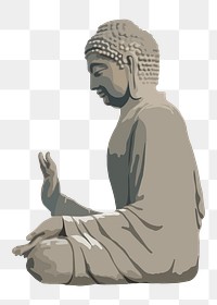 Tian Tan Buddha png vectorize illustration, Hong Kong's famous monument, transparent background