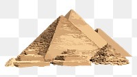 Egyptian pyramids png illustration, vectorize historical landmark, transparent background