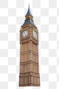 London's Big Ben png tower aesthetic vectorize illustration on transparent background