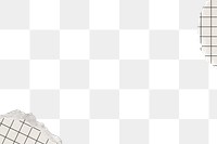 Ripped grid paper png border, transparent background