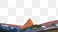 Surreal mountains png collage border, transparent background