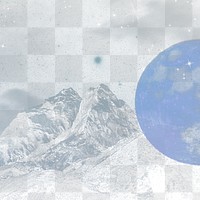 Space landscape png, transparent background, full moon remixed media