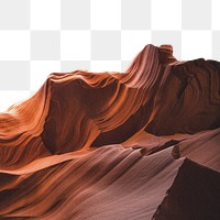 Antelope canyon png mountain border, transparent background