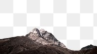 Rocky mountain png landscape border, transparent background