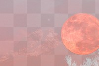 Blood moon png transparent background, dark fantasy landscape remix