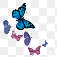 Sparkly butterflies png sticker, aesthetic surreal art on transparent background