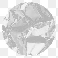 Crumpled foil png paper texture clipart, reflective effect on transparent background