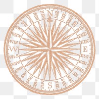 Png gold vintage compass clipart, Victorian era design on transparent background