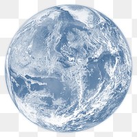 Blue earth png sticker, aesthetic planet, space on transparent background