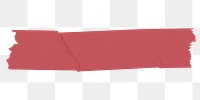 Red washi tape png clipart, ripped paper with texture on transparent background