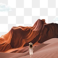 Antelope canyon png border, transparent background, surreal art travel remixed media