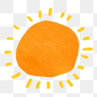 Sun png, paper craft clipart, transparent background