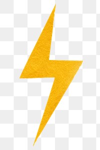 Lightning png, weather paper craft clipart, transparent background