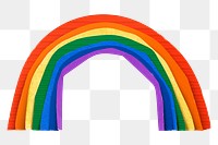 Rainbow png, paper craft collage element, transparent background