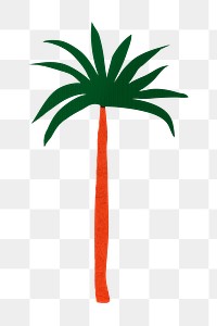 Palm tree png, paper craft collage element, transparent background