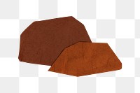 Brown rocks png, paper craft collage element, transparent background