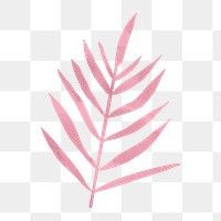 PNG pink fern leaf, paper craft collage element, transparent background