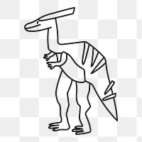 PNG parasaurolophus doodle, dinosaur clipart, transparent background