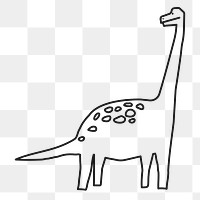 Dinosaur png, doodle brachiosaurus clipart, transparent background