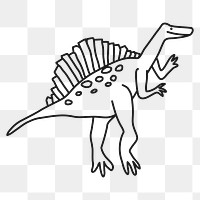 PNG dinosaur doodle, spinosaurus clipart, transparent background