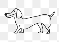 PNG dog doodle, dachshund collage element, transparent background