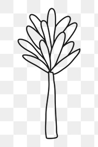 PNG tree doodle, nature collage element, transparent background