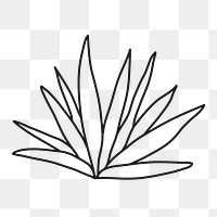 PNG doodle plant, bush collage element, transparent background