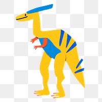 Dinosaur png, parasaurolophus paper craft, transparent background