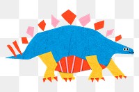 Dinosaur png, stegosaurus paper craft clipart, transparent background