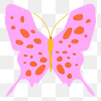 Pink butterfly png, insect paper craft clipart, transparent background