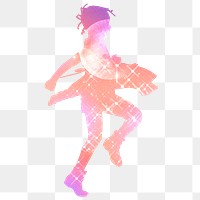 Dancing girl png silhouette clipart, aesthetic design