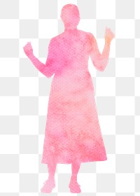 Pink woman png silhouette clipart, dancing gesture