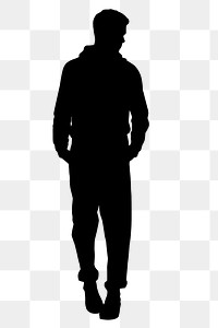 Casual man silhouette png sticker, transparent background