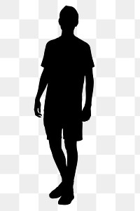 Casual man silhouette png sticker, transparent background