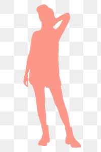 Orange woman png silhouette clipart, fashion pose