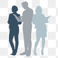Business team png silhouette clipart, pastel design