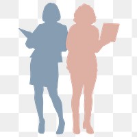 Businesswomen png silhouette clipart, pastel design