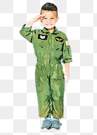 Watercolor pilot png boy clipart, dream occupation concept