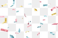 Festive confetti png background, transparent design 