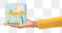 Birthday gift box png collage element, transparent background